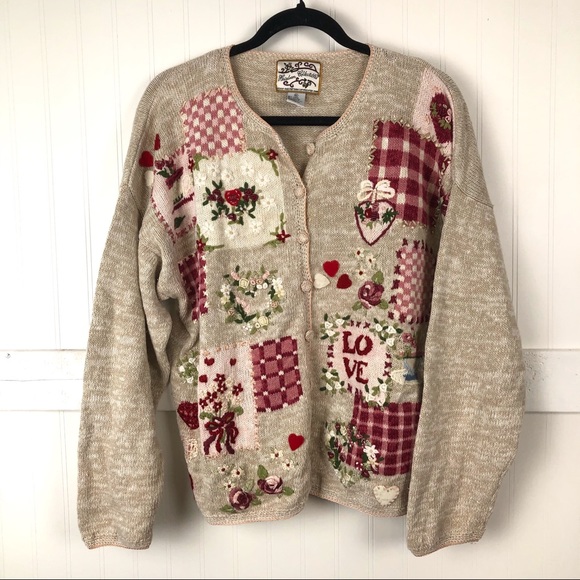 Vintage Valentines Day Cardigan Sweater 